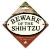 Oval Cast Iron Sign Beware Of The Shih Tzu