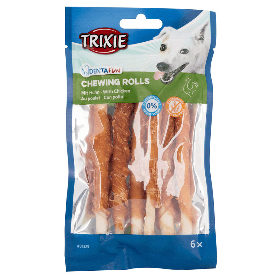 Trixie Denta Fun Chicken Pops - Lot De 50 Friandises à Mâcher Pour Chien, 13 Cm, à Base De Peau Brute Et Poulet