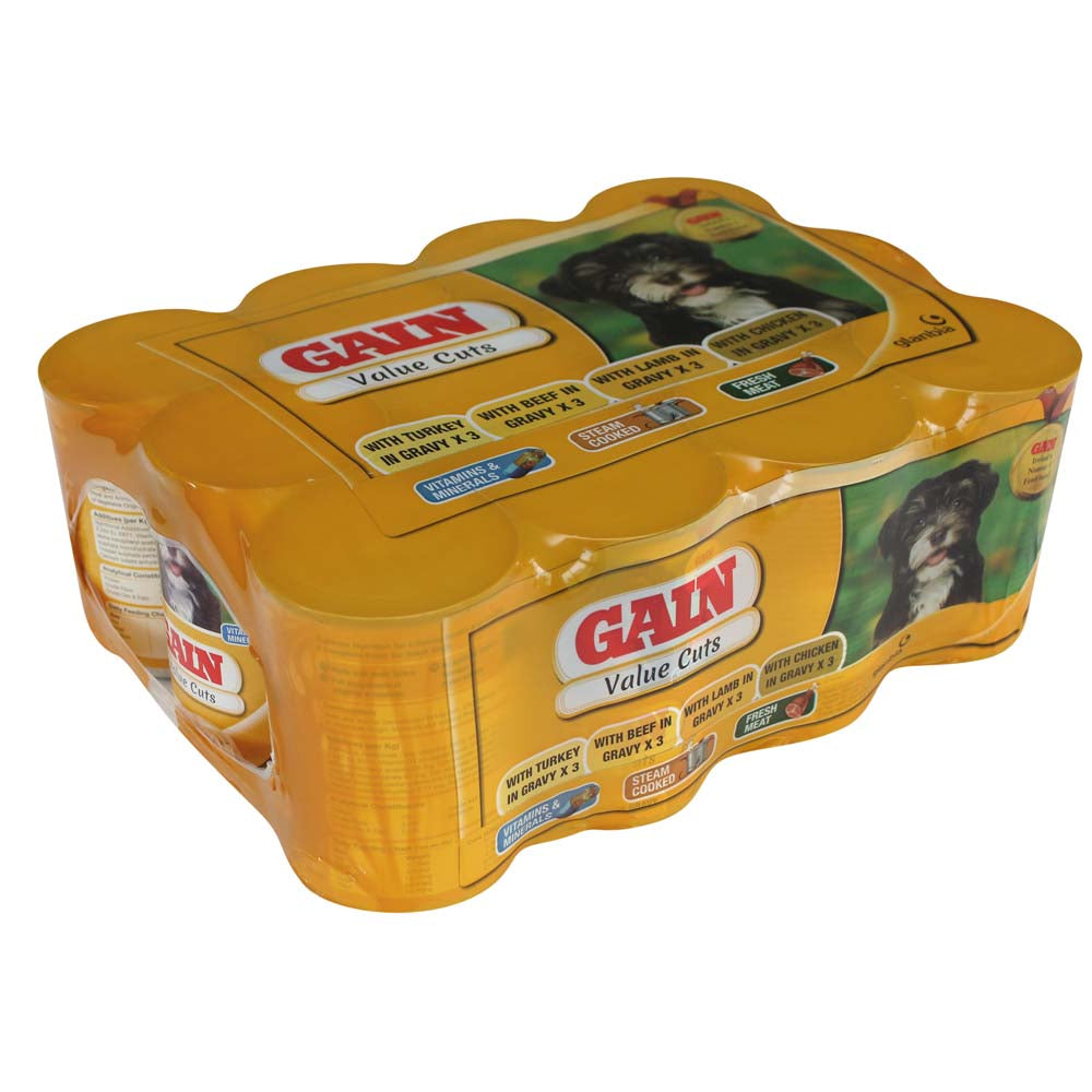 GAIN Canned Dog Food Value Cuts 12pk Petstop