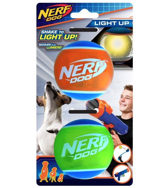 Nerf Dog LED Tennis Ball 2 Pack Petstop