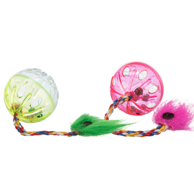 Cat Toy Rattle Ball with Tail Petstop