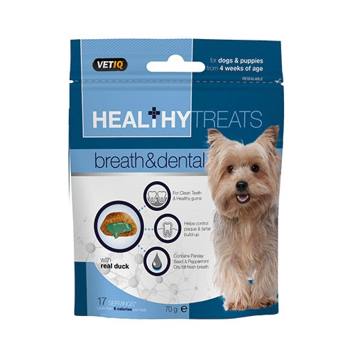 VetIQ Breath Dental Care Treats for Dogs Puppies 70g Petstop