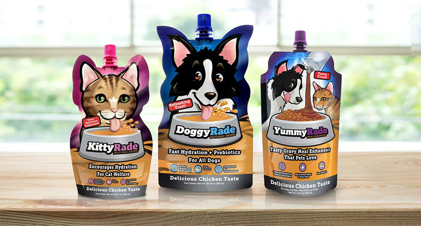 Kittyrade, Doggyrade and Yummyrade - Fast hydration for dogs and cats