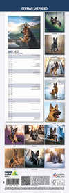 German Shepherd Slim Wall Calendar 2027