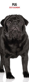 Pug Slim Wall Calendar 2027