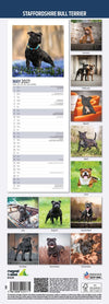 Staffordshire Bull Terrier Slim Wall Calendar 2027
