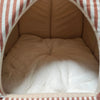 Wiggle & Wander Hooded Bed - Rustic Striped Terracotta