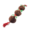 Wiggle & Wander Christmas Dog Toy - Festive Trio Rope Pudding