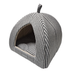 Wiggle & Wander Hooded Bed - Rustic Striped Grey