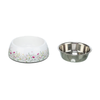 Trixie Melamine & Steel Dog Bowl - White Floral