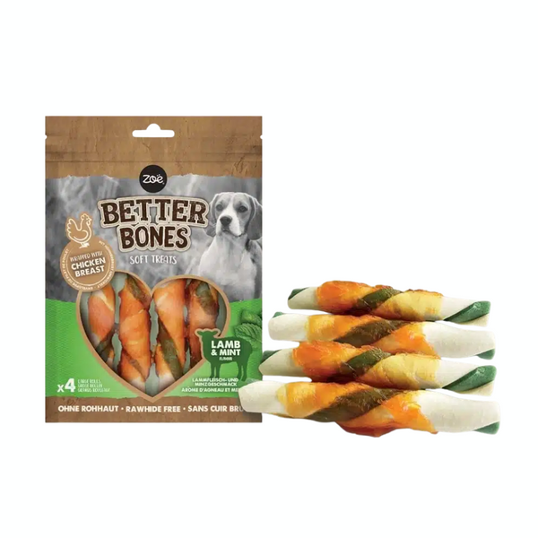 Zoe Better Bones Chicken Wrapped Rolls Lamb Mint Pack