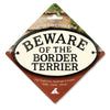 Oval Cast Iron Sign Beware Of The Border Terrier