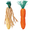 Set of Straw Toys - Corn on the Cob and Carrot 15cm 2pcs