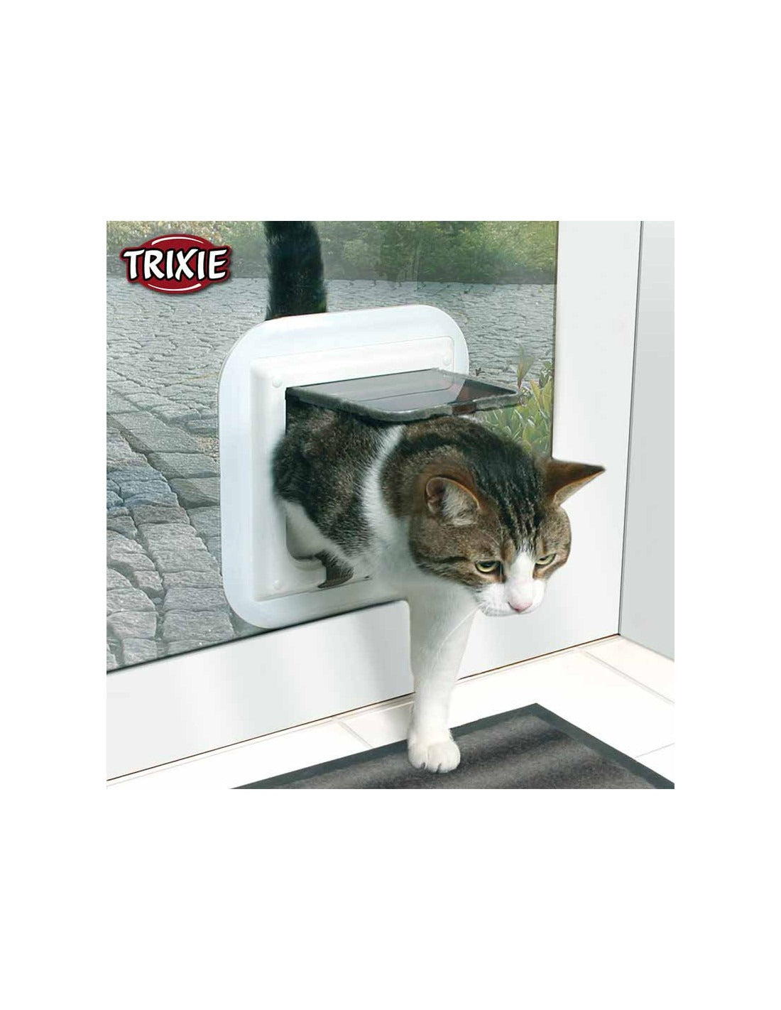 2-Way Cat Flap 20X22CM White Petstop